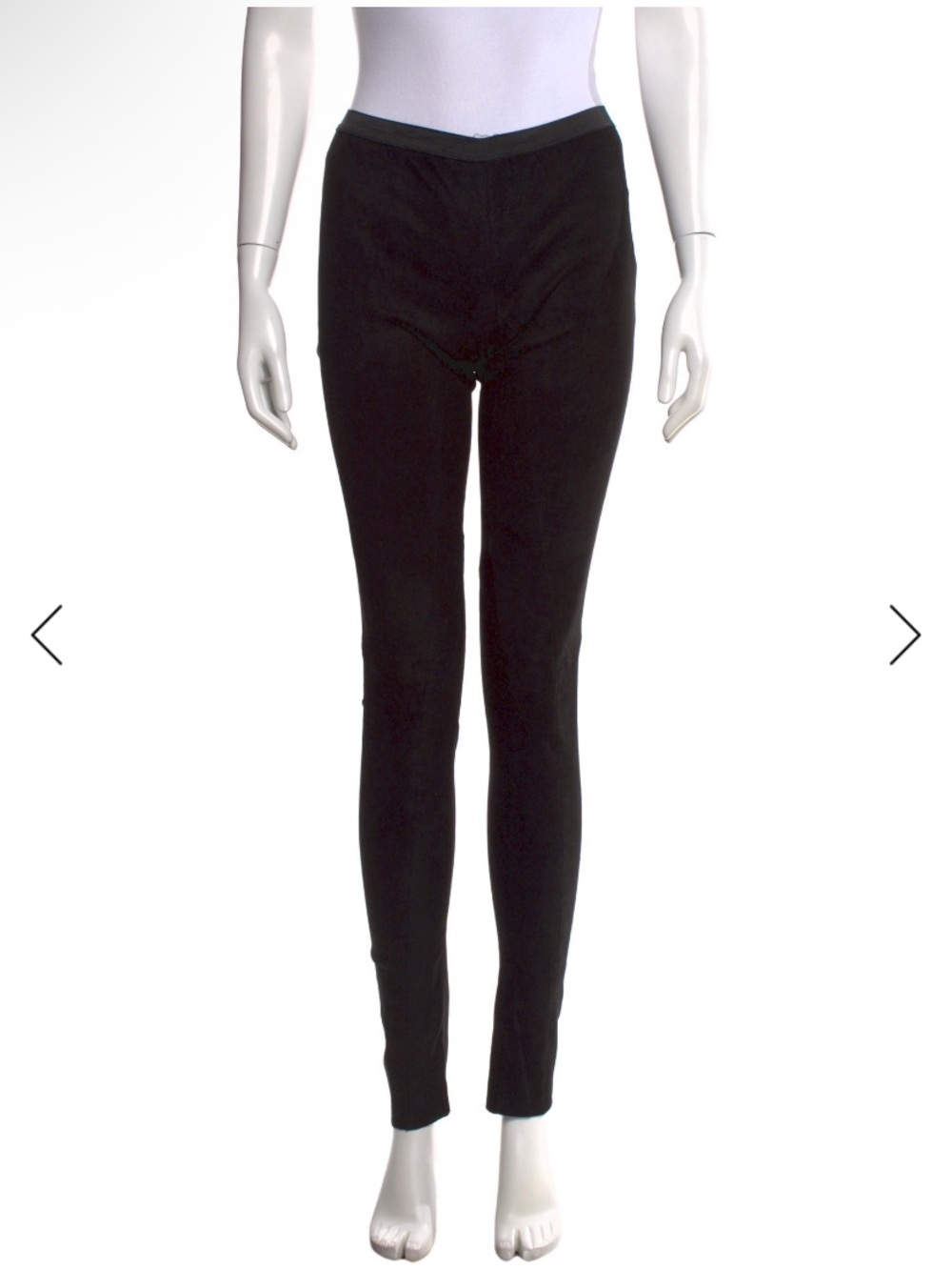 Nili Lotan Black Sued Leather Skinny Pants SZ XS